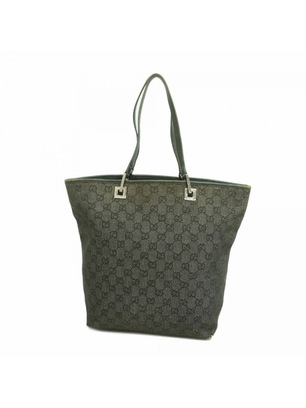 Gucci Tote Denim Black Silver